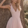 Allena Rosa Stretch-Baumwoll-Halter-Midi-Sommerkleid Allena Rosa Stretch-Baumwoll-Halter-Midi-Sommerkleid