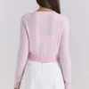 Alliana – Kurze Strickjacke aus Wolle in Rosa Alliana – Kurze Strickjacke aus Wolle in Rosa