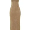 Alondra Cafe Au Lait Maxikleid mit Perlenstickerei – Limited Edition Alondra Cafe Au Lait Maxikleid mit Perlenstickerei – Limited Edition