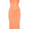 Alora Tangerine trägerloses Korsetts-Midi-Kleid Alora Tangerine trägerloses Korsetts-Midi-Kleid
