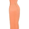 Alora Tangerine trägerloses Korsetts-Midi-Kleid Alora Tangerine trägerloses Korsetts-Midi-Kleid
