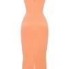 Alora Tangerine trägerloses Korsetts-Midi-Kleid Alora Tangerine trägerloses Korsetts-Midi-Kleid