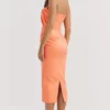 Alora Tangerine trägerloses Korsetts-Midi-Kleid Alora Tangerine trägerloses Korsetts-Midi-Kleid