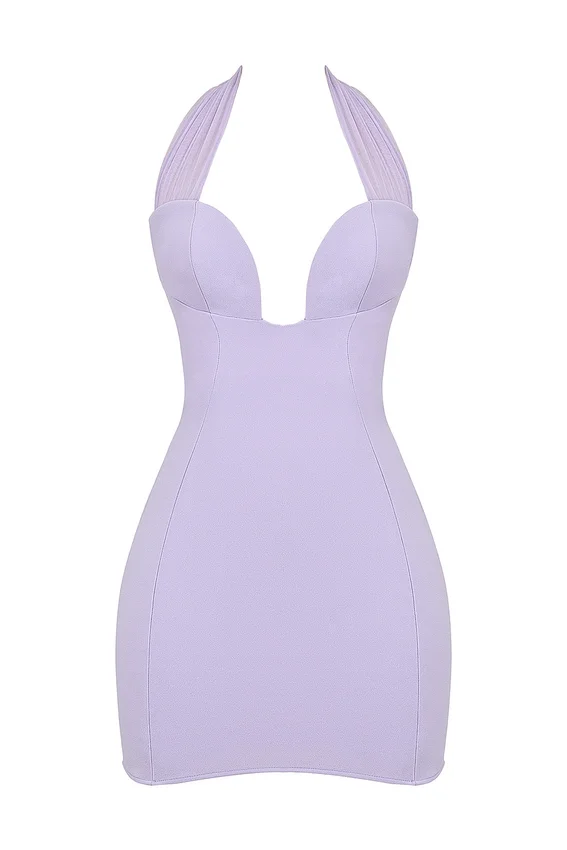 Alyssa Orchid Crepe Plunge Minikleid Alyssa Orchid Crepe Plunge Minikleid