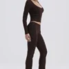 Ama Hose aus Kaschmirmischung in Schokoladenbraun Ama Hose aus Kaschmirmischung in Schokoladenbraun