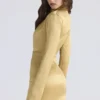 Amala Gold Langarm-Satin-Minikleid Amala Gold Langarm-Satin-Minikleid