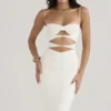 Amalia Elfenbeinfarbenes Satin-Korsetts-Kleid mit Cut-outs Amalia Elfenbeinfarbenes Satin-Korsetts-Kleid mit Cut-outs