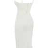 Amalia Elfenbeinfarbenes Satin-Korsetts-Kleid mit Cut-outs Amalia Elfenbeinfarbenes Satin-Korsetts-Kleid mit Cut-outs