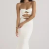 Amalia Elfenbeinfarbenes Satin-Korsetts-Kleid mit Cut-outs Amalia Elfenbeinfarbenes Satin-Korsetts-Kleid mit Cut-outs