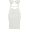 Amalia Elfenbeinfarbenes Satin-Korsetts-Kleid mit Cut-outs Amalia Elfenbeinfarbenes Satin-Korsetts-Kleid mit Cut-outs