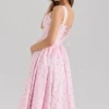 Amara Midi-Korsetts-Kleid aus Stretch-Baumwolle mit rosa Rosenprint Amara Midi-Korsetts-Kleid aus Stretch-Baumwolle mit rosa Rosenprint