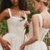 Amara Weißes Midi-Korsetts-Kleid aus Stretch-Baumwolle Amara Weißes Midi-Korsetts-Kleid aus Stretch-Baumwolle