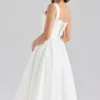 Amara Weißes Midi-Korsetts-Kleid aus Stretch-Baumwolle Amara Weißes Midi-Korsetts-Kleid aus Stretch-Baumwolle
