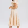 Amaya Midi-Kleid in Creme-Tea mit Broderie Anglais Amaya Midi-Kleid in Creme-Tea mit Broderie Anglais
