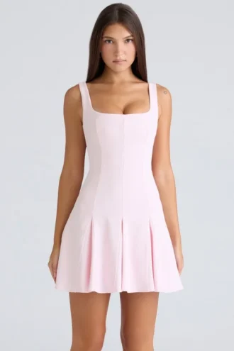 Amelie Ballerina Pink Stretch-Crêpe-Minikleid