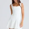 Amelie Vintage Elfenbeinfarbenes Stretch-Crêpe-Minikleid Amelie Vintage Elfenbeinfarbenes Stretch-Crêpe-Minikleid