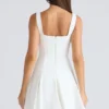 Amelie Vintage Elfenbeinfarbenes Stretch-Crêpe-Minikleid Amelie Vintage Elfenbeinfarbenes Stretch-Crêpe-Minikleid