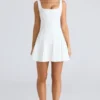 Amelie Vintage Elfenbeinfarbenes Stretch-Crêpe-Minikleid Amelie Vintage Elfenbeinfarbenes Stretch-Crêpe-Minikleid