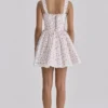 Ami – Weißes Minikleid aus Baumwolle mit Rosenprint als Korsett Ami – Weißes Minikleid aus Baumwolle mit Rosenprint als Korsett