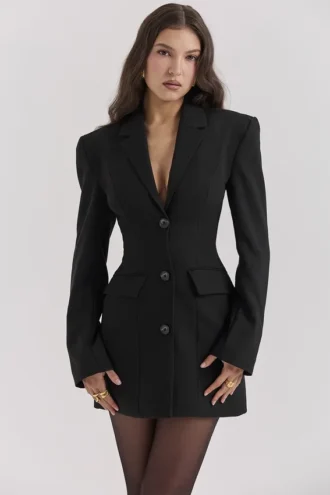 Amia Schwarzes Blazer-Minikleid