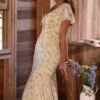 Amina – Maxikleid aus Georgette mit Zitronen-Blumenmuster Amina – Maxikleid aus Georgette mit Zitronen-Blumenmuster