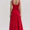 Amore Scarlet Midi-Kleid mit tiefem Taillenbund Amore Scarlet Midi-Kleid mit tiefem Taillenbund