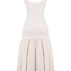 Amore Vintage cremefarbenes Midikleid mit tiefem Taillenbund Amore Vintage cremefarbenes Midikleid mit tiefem Taillenbund
