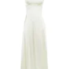 Anabella – Elfenbeinfarbenes Maxikleid aus Satin mit Schnürung Anabella – Elfenbeinfarbenes Maxikleid aus Satin mit Schnürung