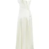 Anabella – Elfenbeinfarbenes Maxikleid aus Satin mit Schnürung Anabella – Elfenbeinfarbenes Maxikleid aus Satin mit Schnürung