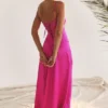 Anabella Fuchsia Maxikleid mit Schnürung Anabella Fuchsia Maxikleid mit Schnürung
