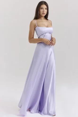Anabella Orchid Lace Up Maxikleid
