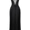 Anabella – Schwarzes Maxikleid mit Schnürung Anabella – Schwarzes Maxikleid mit Schnürung