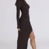 Anais Chocolat Maxikleid mit Oberschenkel-Schlitz Anais Chocolat Maxikleid mit Oberschenkel-Schlitz
