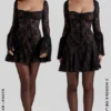 Analissa Schwarzes Spitzen-Korsetts-Kleid Analissa Schwarzes Spitzen-Korsetts-Kleid