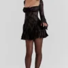 Analissa Schwarzes Spitzen-Korsetts-Kleid Analissa Schwarzes Spitzen-Korsetts-Kleid