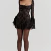Analissa Schwarzes Spitzen-Korsetts-Kleid Analissa Schwarzes Spitzen-Korsetts-Kleid