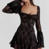 Analissa Schwarzes Spitzen-Korsetts-Kleid Analissa Schwarzes Spitzen-Korsetts-Kleid