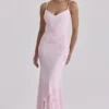 Anastelle – Rosa, handbesticktes Satin-Maxikleid Anastelle – Rosa, handbesticktes Satin-Maxikleid