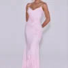 Anastelle – Rosa, handbesticktes Satin-Maxikleid Anastelle – Rosa, handbesticktes Satin-Maxikleid