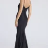 Anastelle – Schwarzes, handbesticktes Satin-Maxikleid – Limitierte Edition Anastelle – Schwarzes, handbesticktes Satin-Maxikleid – Limitierte Edition