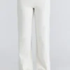 Andie Elfenbeinfarbene Merinowoll-Hose aus Strick
