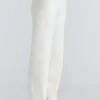 Andie Elfenbeinfarbene Merinowoll-Hose aus Strick