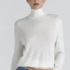 Angel Ivory Seiden-Woll-Rollkragen-Pullover Angel Ivory Seiden-Woll-Rollkragen-Pullover