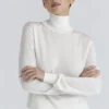Angel Ivory Seiden-Woll-Rollkragen-Pullover Angel Ivory Seiden-Woll-Rollkragen-Pullover