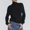 Angel Schwarzer Rollkragen-Pullover aus Seide und Wolle Angel Schwarzer Rollkragen-Pullover aus Seide und Wolle