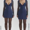 Angelie Midnight Stretch-Crêpe-Plunge-Minikleid Angelie Midnight Stretch-Crêpe-Plunge-Minikleid