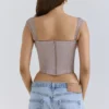 Anja Mocha Georgette-Korsetts-Oberteil mit Flügelärmeln Anja Mocha Georgette-Korsetts-Oberteil mit Flügelärmeln