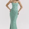 Antonina Jade Spitzen-Korsetts-Maxikleid Antonina Jade Spitzen-Korsetts-Maxikleid