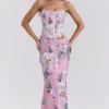 Antonina Rosa Maxikleid mit Blumenmuster als Korsett Antonina Rosa Maxikleid mit Blumenmuster als Korsett