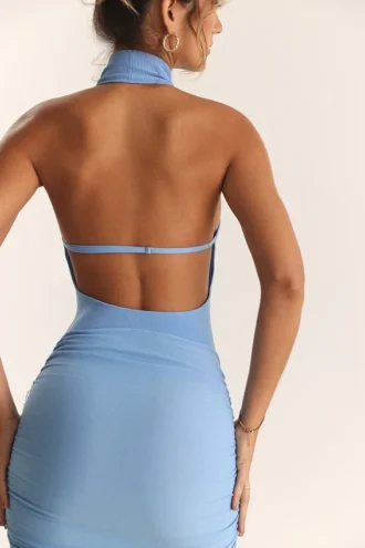 Anura Soft Blue Strick-Halter-Kleider